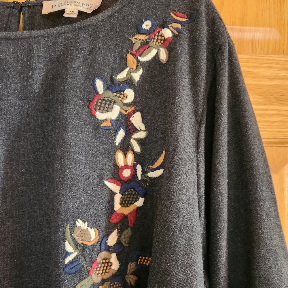 Philosophy Charcoal grey tunic top